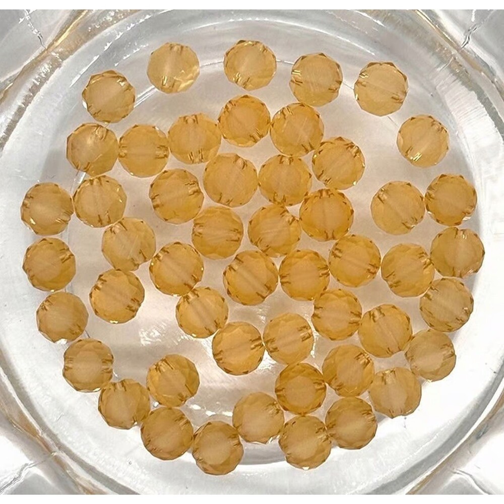 50pcs Beads for Jewelry #20161 Gold Table Cut Faceted Beads